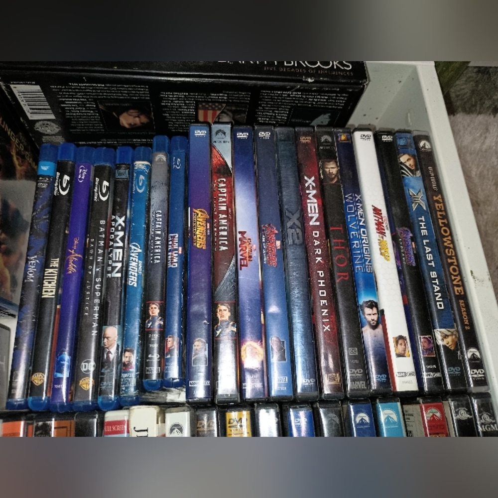 Blue ray and DVD collection w/ blue ray player.